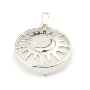 Reiki Sun Moon Pendant Amethysts Lapis Lazuli Crystal Quartz Pendant