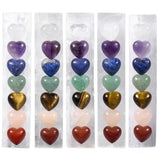 Healing Selenite Crystal Wand with 7 Chakra Love Heart Stone