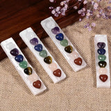 Healing Selenite Crystal Wand with 7 Chakra Love Heart Stone