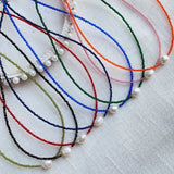 Small Spinel Crystal Choker Necklace Multicolor Pearl Charm Short Collier