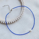 Small Spinel Crystal Choker Necklace Multicolor Pearl Charm Short Collier