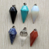 Mixed Natural Stone Pendulums Cone Pendant for Jewelry Making
