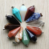 Mixed Natural Stone Pendulums Cone Pendant for Jewelry Making