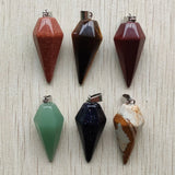 Mixed Natural Stone Pendulums Cone Pendant for Jewelry Making