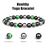 Magnetite Yoga Weight Loss Bracelet Natural Tiger Eye Stone Couple