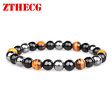 Magnetite Yoga Weight Loss Bracelet Natural Tiger Eye Stone Couple