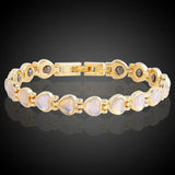 Opal Magnetic Therapy Bracelet Gold-plated Unisex Health Care Jewelry