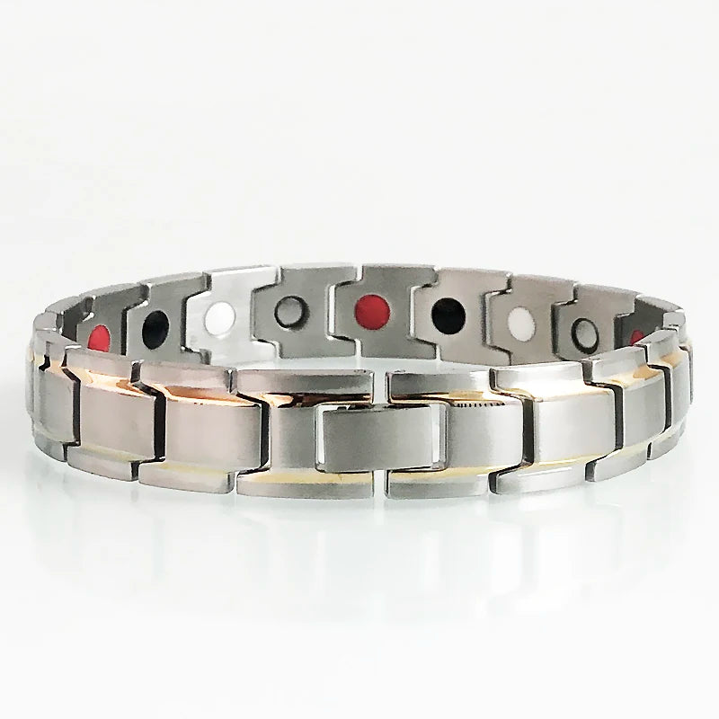 Men's Stainless Steel Hand Chain Magnetic Therapy Bracelet