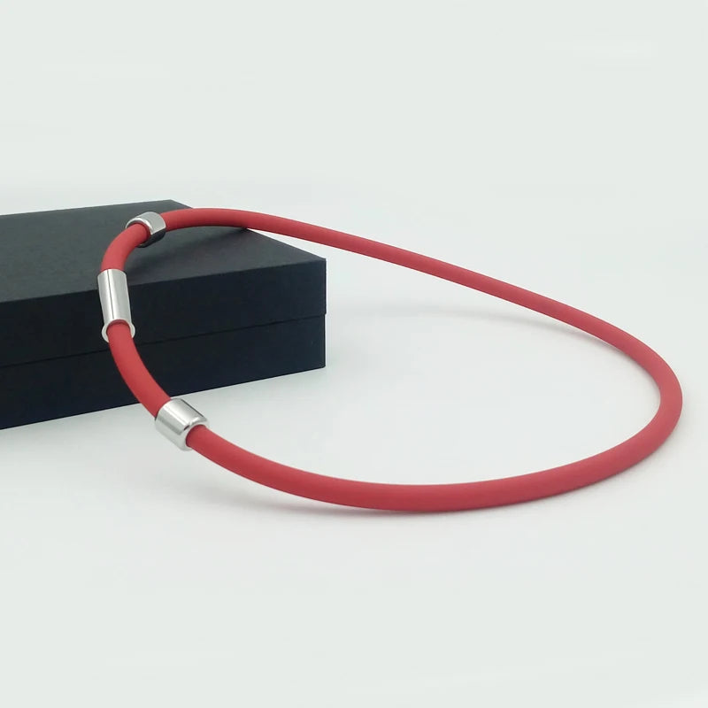 Health Protection Stainless Steel Magnetic Button Necklace