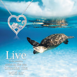 Mom and Baby Sea Turtle Pendant Necklace Sterling Silver Mothers Jewelry