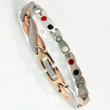 Magnetic Bracelet Steel Wristband Rose 7MM Chain Link Bracelets Lady Jewelry