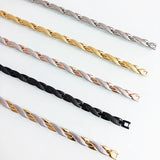 Magnetic Bracelet Steel Wristband Rose 7MM Chain Link Bracelets Lady Jewelry