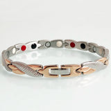 Magnetic Bracelet Steel Wristband Rose 7MM Chain Link Bracelets Lady Jewelry