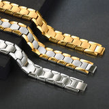 Health Magnetic Therapy Bracelet Men 316L Stainless Steel