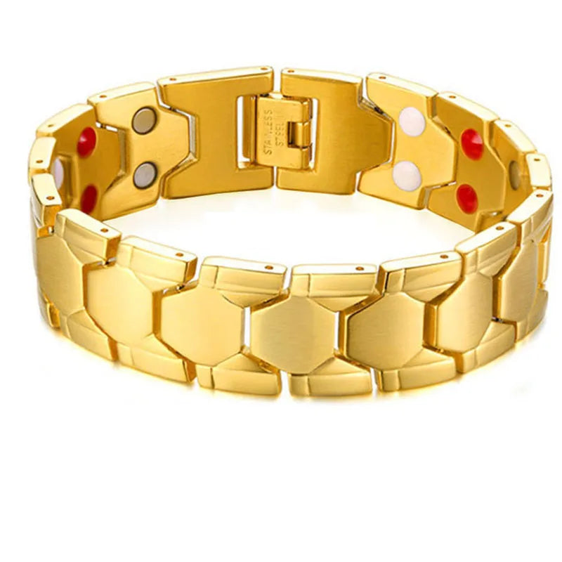 Health Magnetic Therapy Bracelet Men 316L Stainless Steel