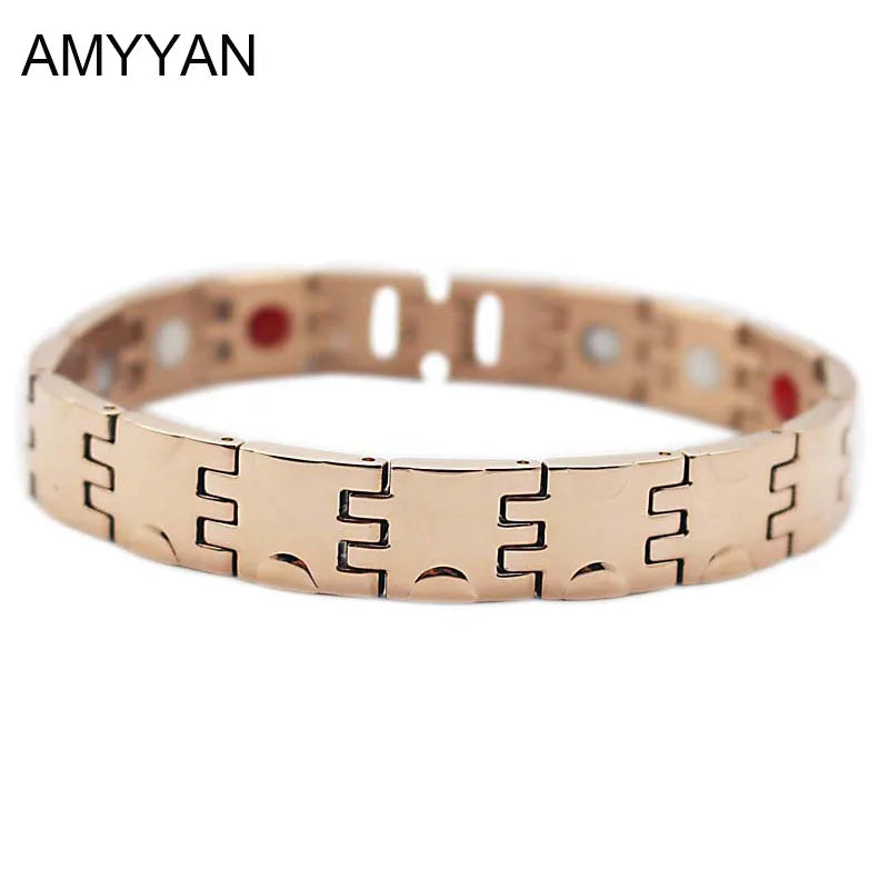 Health Infrared Rose Bangle 316L Stainless Steel Bracelet Jewelry