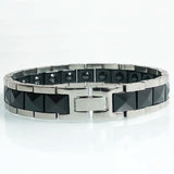 Men's Magnetic Wristband Black/White Ceramic Bracelet
