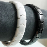 Men's Magnetic Wristband Black/White Ceramic Bracelet