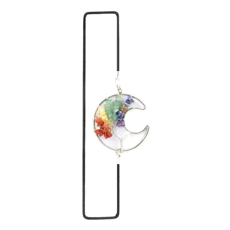 Reiki Mineral Crystal Tree Of Life Bookmark Colorful Gravel Braid