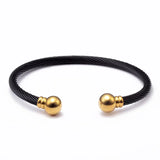 Stainless Steel Open Cuff Bangles Mesh Surface Charm Bracelets