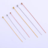 6pcs 925 Sterling Silver Ball Head Pins Needles For Beads Earring Jewelry