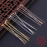 6pcs 925 Sterling Silver Ball Head Pins Needles For Beads Earring Jewelry