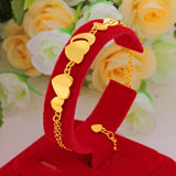 18K Heart Bracelet Men Women Wedding Engagement Romantic Chain Bracelet