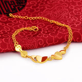 18K Heart Bracelet Men Women Wedding Engagement Romantic Chain Bracelet