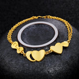 18K Heart Bracelet Men Women Wedding Engagement Romantic Chain Bracelet