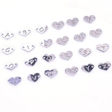 26pcs Heart Pendant Charms Stainless Steel Necklace Jewelry Making
