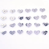 26pcs Heart Pendant Charms Stainless Steel Necklace Jewelry Making