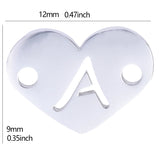 26pcs Heart Pendant Charms Stainless Steel Necklace Jewelry Making