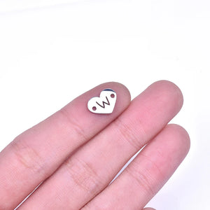 26pcs Heart Pendant Charms Stainless Steel Necklace Jewelry Making