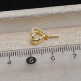 925 Silver Heart Pendant Mounts Base Findings Settings 3pcs/lot