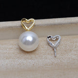 925 Silver Heart Pendant Mounts Base Findings Settings 3pcs/lot
