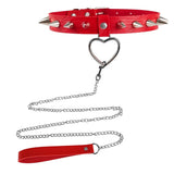 Heart Accessories Leather Traction Rope Collar Necklace Bondage