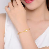 Heart Amethyst 18K Bracelet Men Women Wedding Jewelry Chain Bracelet