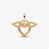 Heart & Angel Wings Dangle Charm for Bracelet Bangle Jewelry
