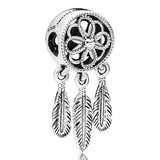 Feather Dream Catcher Poodle Pendant Charm