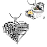 Heart Angel Wings Urn Necklace for Ashes Keepsake Memorial Cremation Jewelry