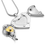 Heart Angel Wings Urn Necklace for Ashes Keepsake Memorial Cremation Jewelry