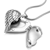 Heart Angel Wings Urn Necklace for Ashes Keepsake Memorial Cremation Jewelry