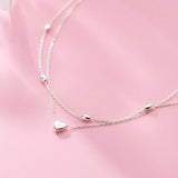 925 Sterling Silver Heart Anklets for Women