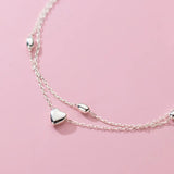 925 Sterling Silver Heart Anklets for Women