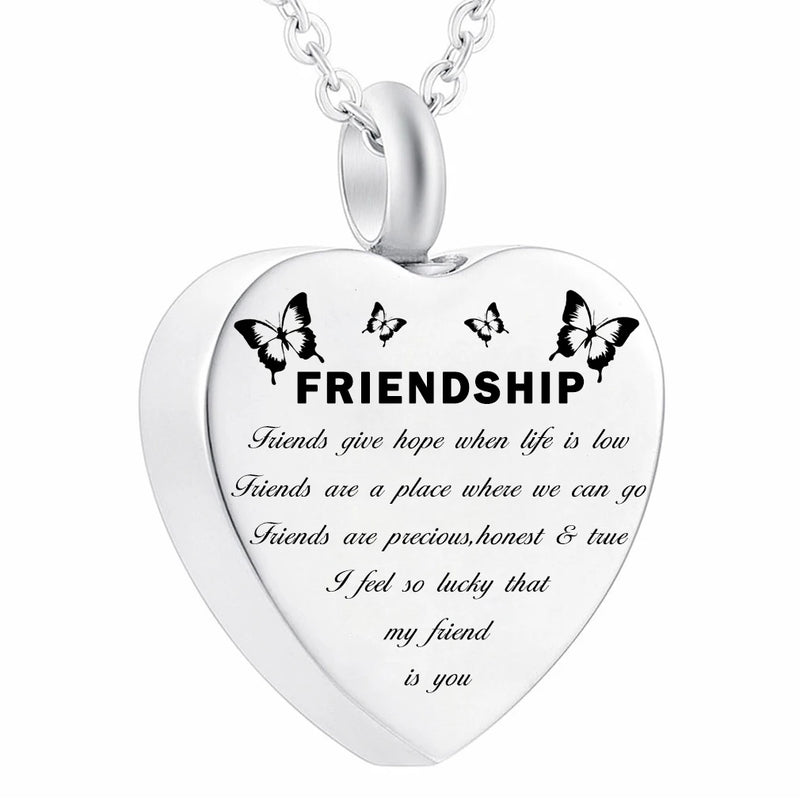 Heart Ashes Necklace Your Wings Were Ready Cremation Ashes Keepsake