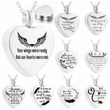 Heart Ashes Necklace Your Wings Were Ready Cremation Ashes Keepsake