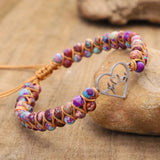 Heart Beads Amethyst Bracelet for Women