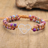 Heart Beads Amethyst Bracelet for Women