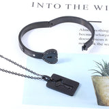 Heart Bracelet Choker Set Stainless Steel Jewelry Pendant Key Necklace