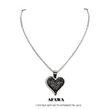 Heart Crystal Stainless Steel Pendant Necklace Women Silver Charm